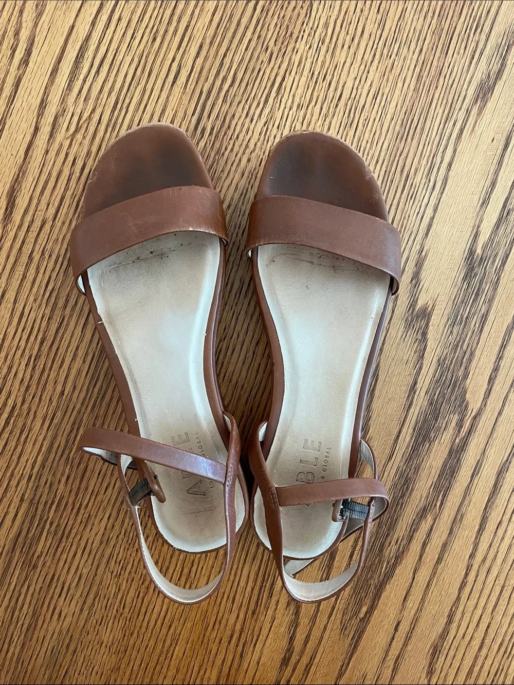 Brown Leather Platform Sandals